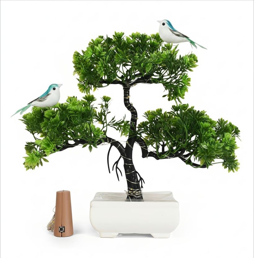 POKA Green Tree Plants with Bird & Light - Image 2