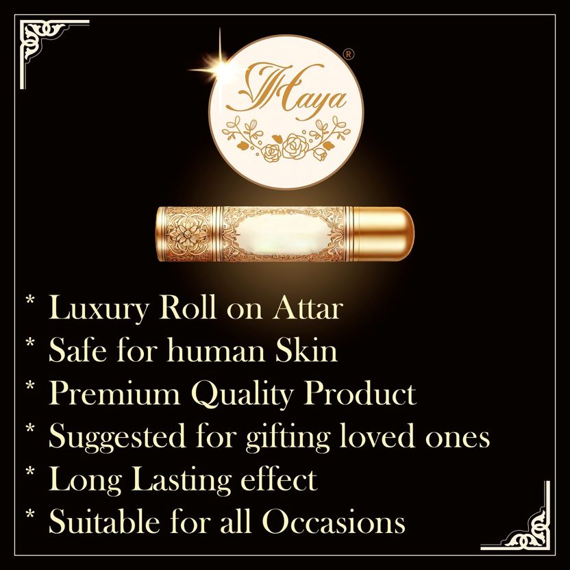 Haya Black Open Luxury Floral Attar 12ml - Image 5