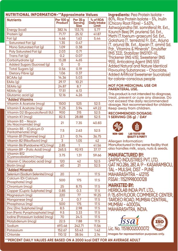 DR. VAIDYA'S Plant Protein Powder with Ashwagandha - Image 4