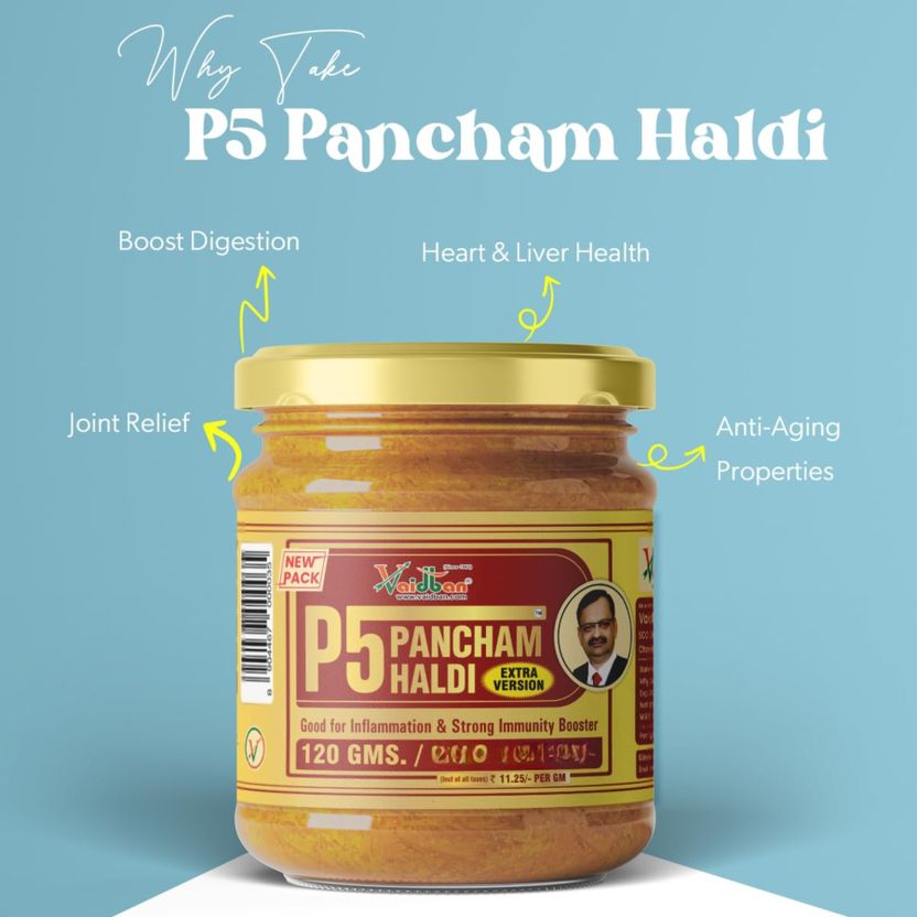 Vaidban P5 Pancham Haldi 120g Ayurvedic Powder - Image 7