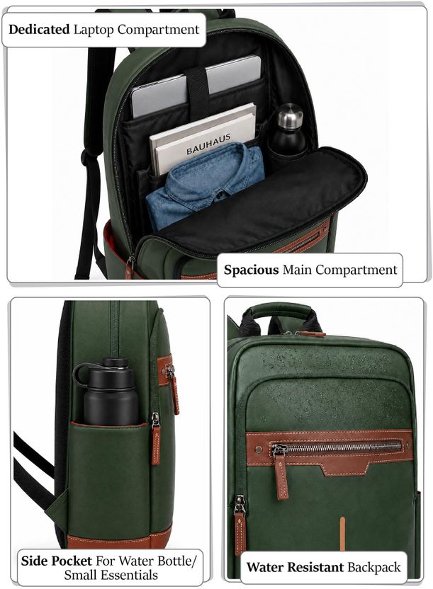 FUR JADEN 25L Vegan Leather Laptop Backpack - Image 3
