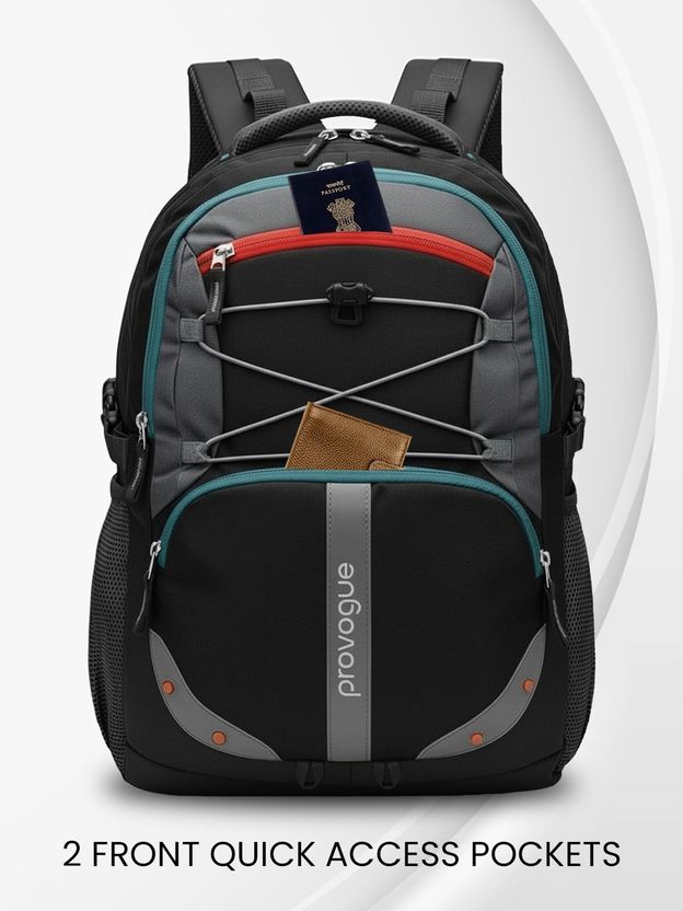 PROVOGUE Spacy 2.0 38L Laptop Backpack, Grey, Black - Image 2