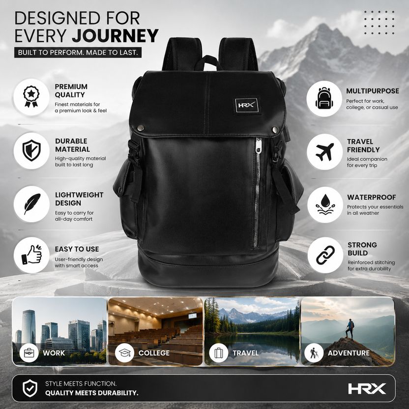 HRX by Hrithik Roshan 35L Laptop Backpack - Image 5
