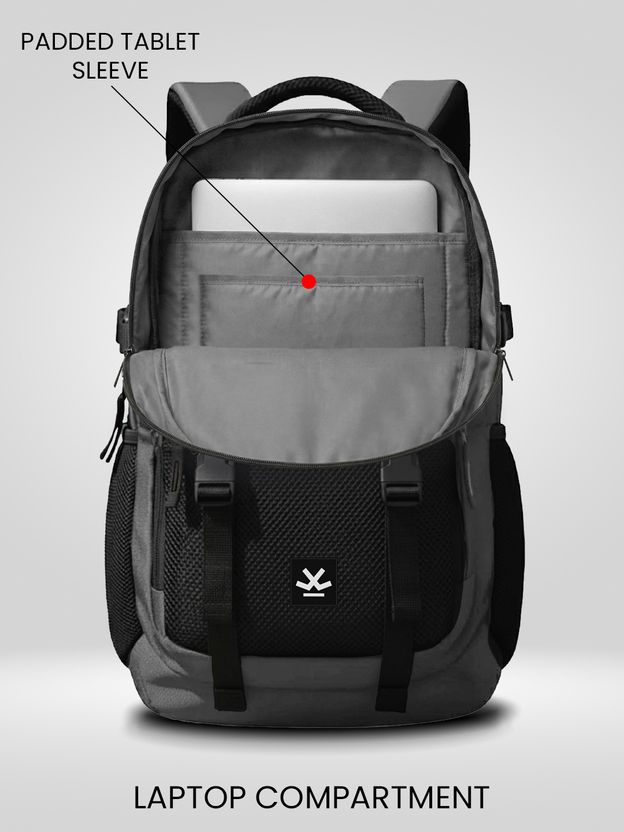 WROGN Unisex Ashper 2.0 42L Laptop Backpack, Grey - Image 3