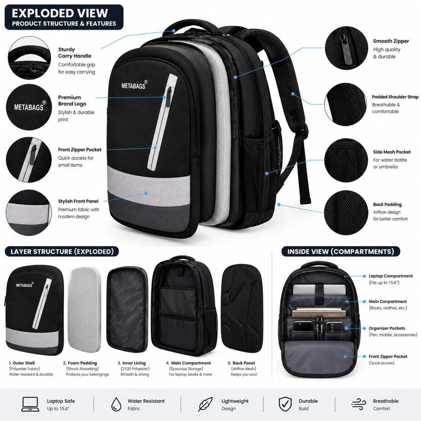 Metabags 32L Laptop Backpack - Image 3