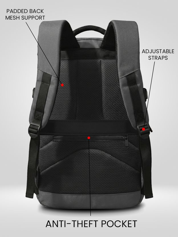 WROGN Unisex Ashper 2.0 42L Laptop Backpack, Grey - Image 6
