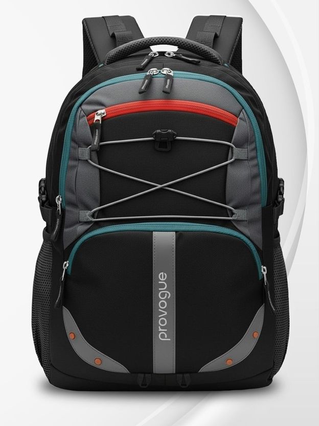 PROVOGUE Spacy 2.0 38L Laptop Backpack, Grey, Black - Image 1