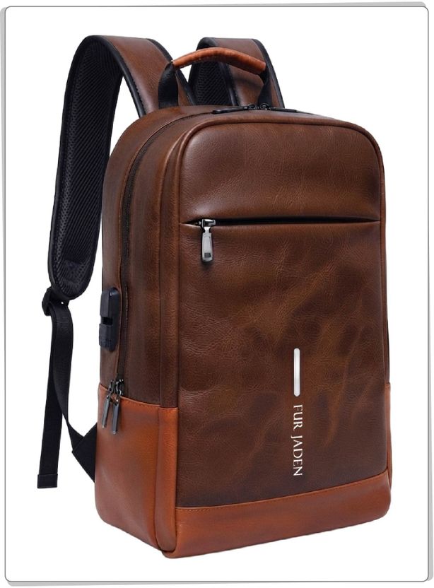 FUR JADEN 25L Vegan Leather Laptop Backpack - Image 9