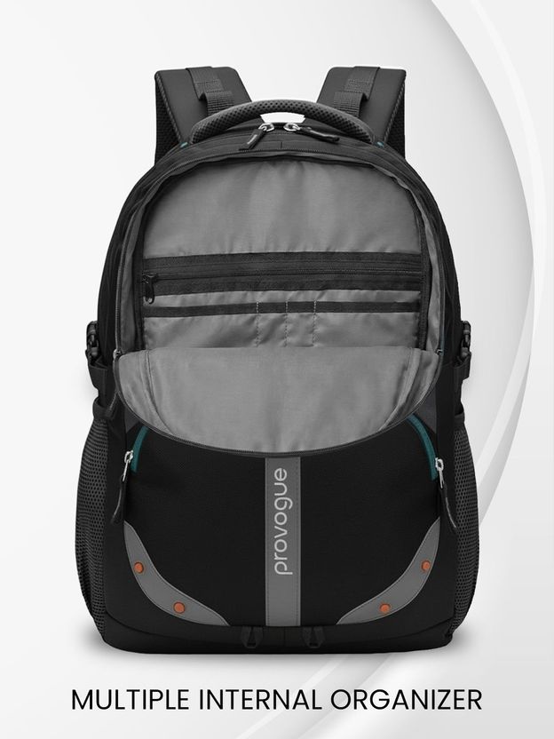 PROVOGUE Spacy 2.0 38L Laptop Backpack, Grey, Black - Image 4