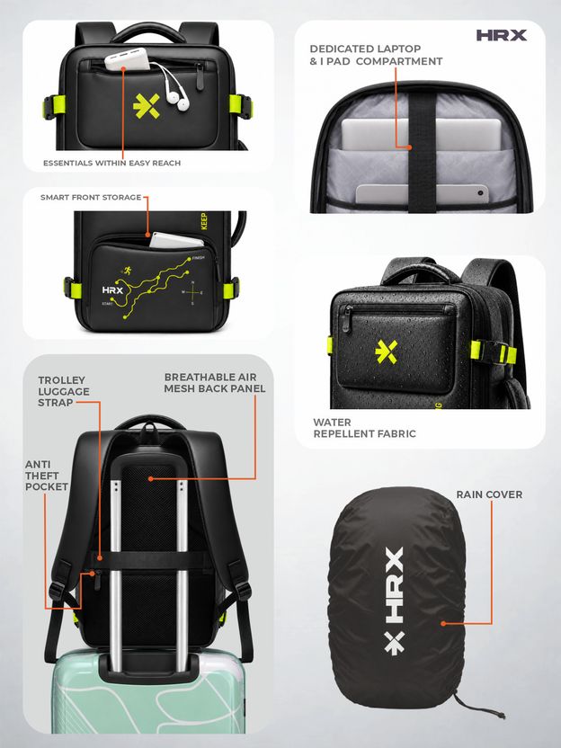HRX by Hrithik Roshan 45L Laptop Backpack - Image 6