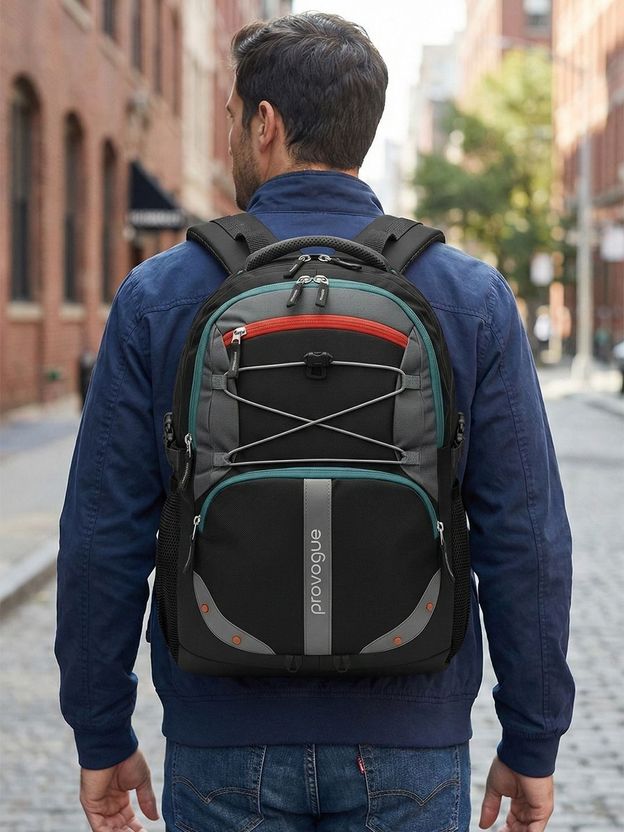 PROVOGUE Spacy 2.0 38L Laptop Backpack, Grey, Black - Image 8