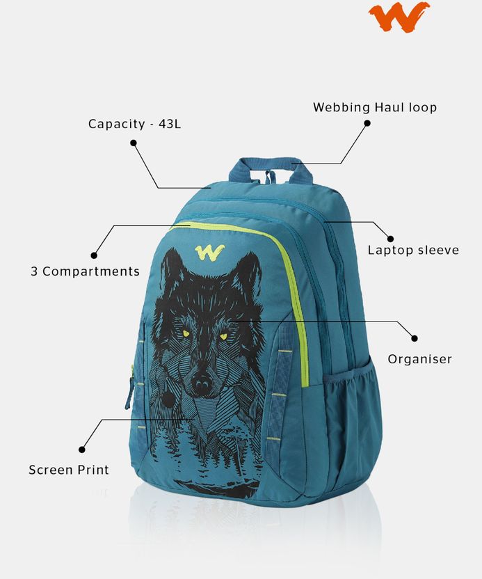 Wildcraft 43L Laptop Backpack Blue - Image 9