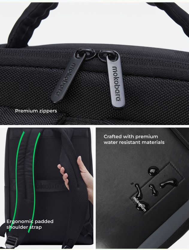 Mokobara 17L Black Laptop Backpack - Image 5