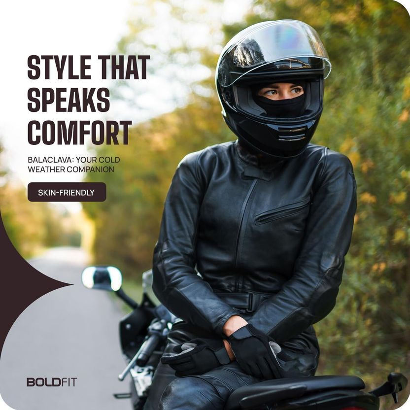 BOLDFIT Black Bike Face Mask - Image 7