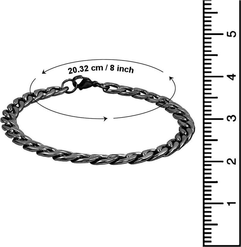 NAKABH Stainless Steel Black Silver Bracelet - Image 2