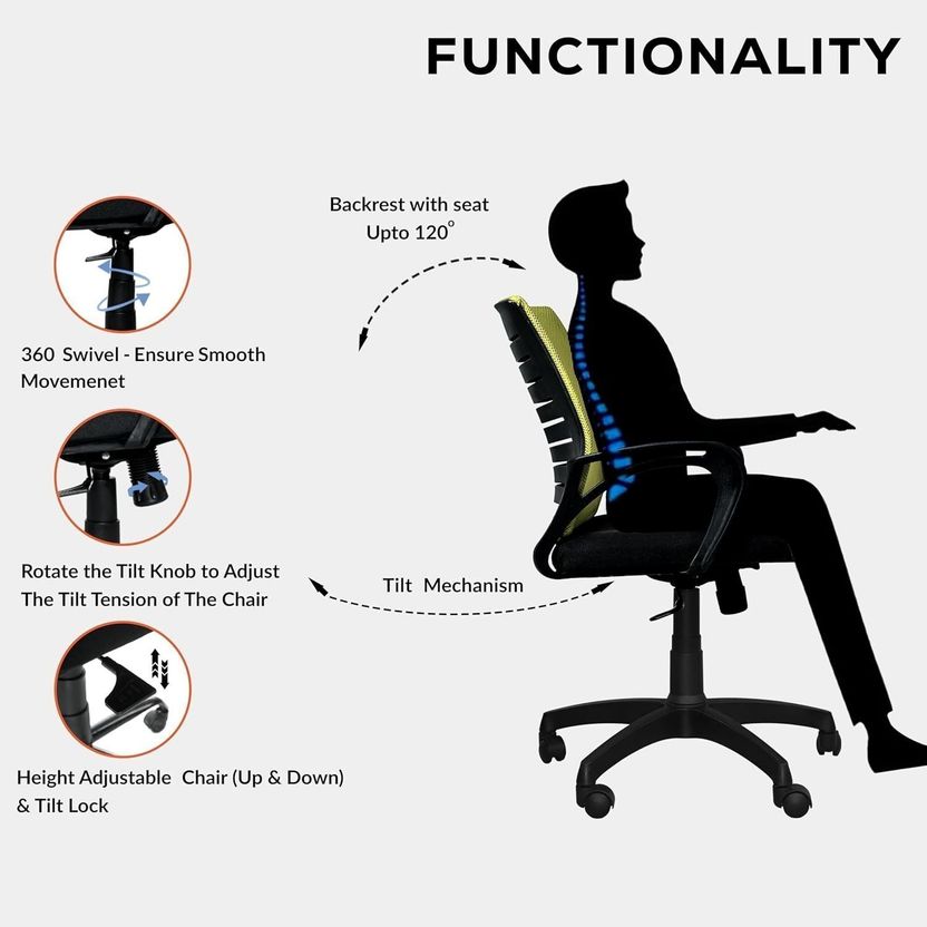 NGFC Mid Back Revolving Office Chair - Image 5