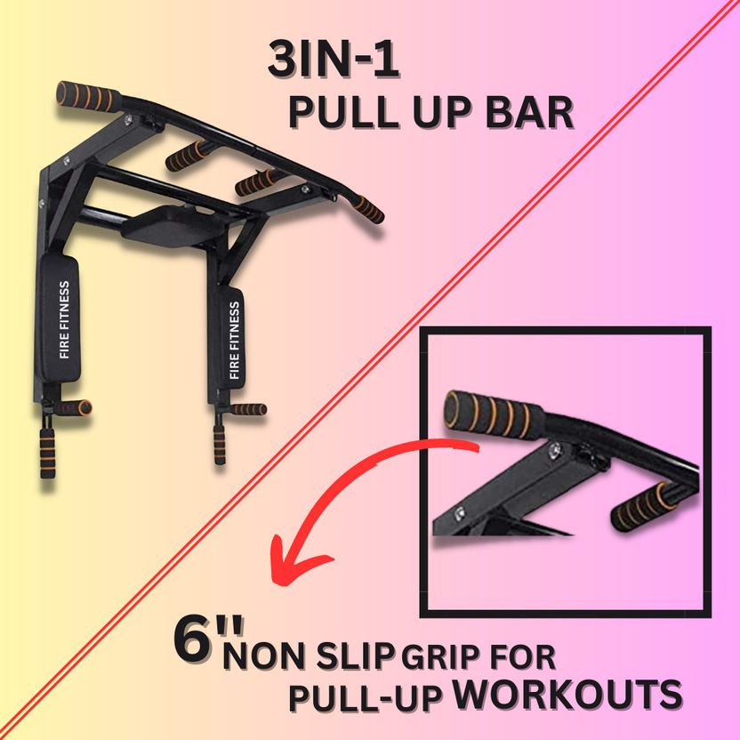 FIRE FITNESS 3in1 Wall Mount Pull Up Bar - Image 2