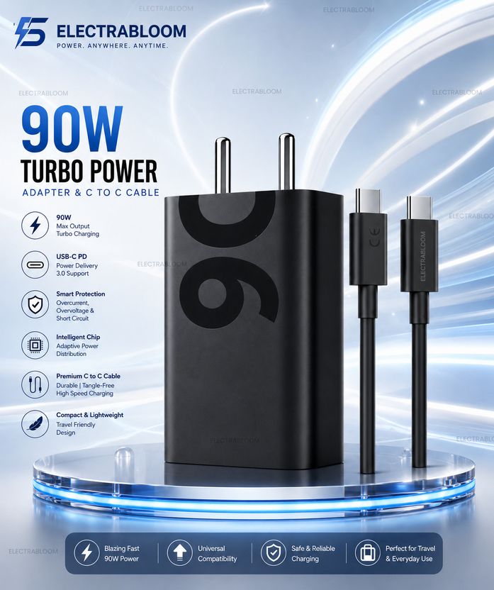 ELECTRABLOOM 90W TurboPower 3.0 9A Wall Charger - Image 4
