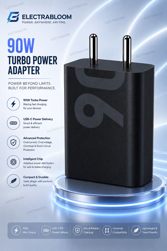 ELECTRABLOOM 90W TurboPower 3.0 9A Wall Charger - Image 2