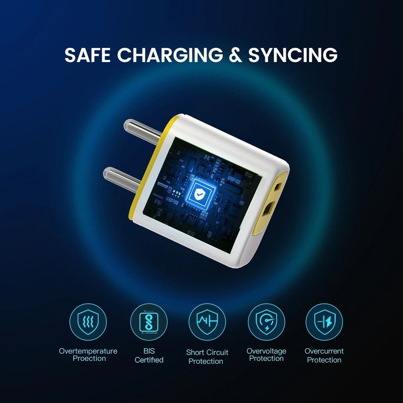 DeperAI 25 W Power GaN 2 A Dual Port Mobile Charger (Yellow) - Image 3