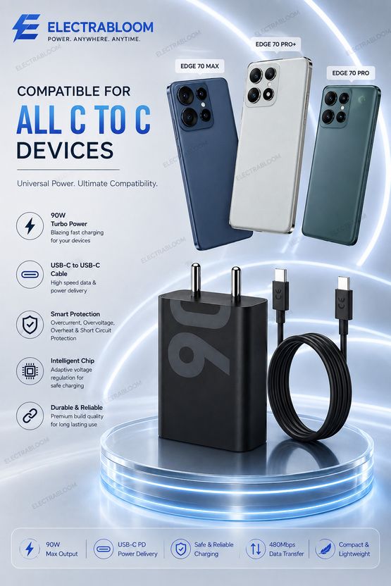 ELECTRABLOOM 90W TurboPower 3.0 9A Wall Charger - Image 5