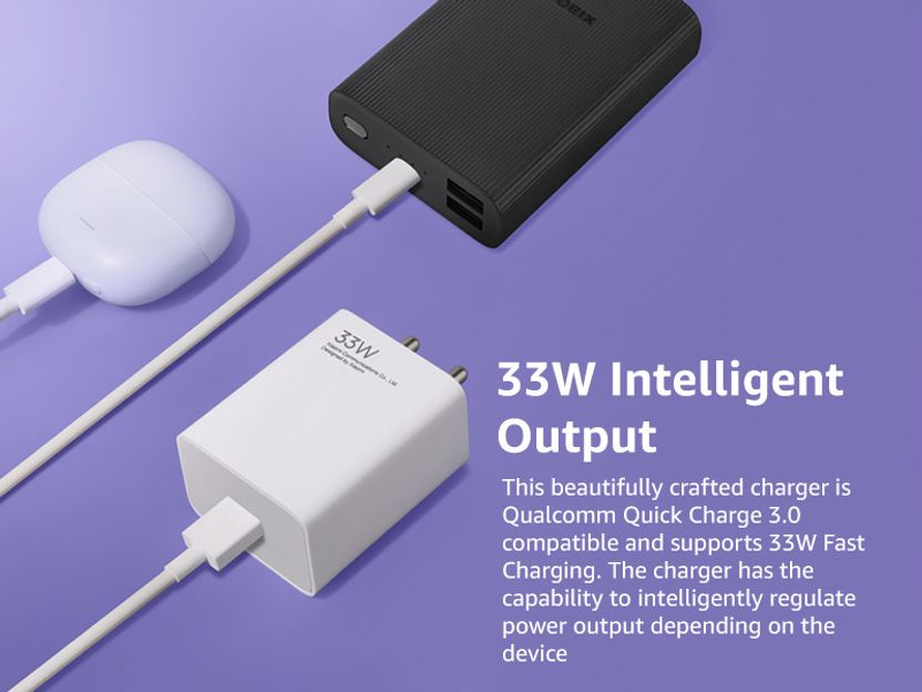 XIAOMI by Mi 33 W SonicCharge 3 A Single Port Mobile Charger with...more - Image 3