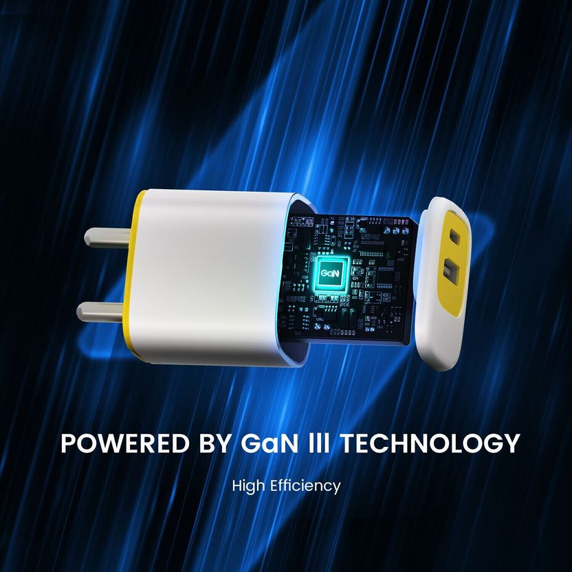 DeperAI 25 W Power GaN 2 A Dual Port Mobile Charger (Yellow) - Image 6