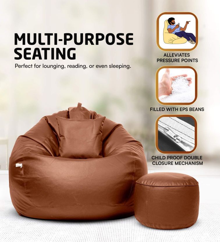 Mintwud 4XL Squivo Leatherette Bean Bag - Image 4