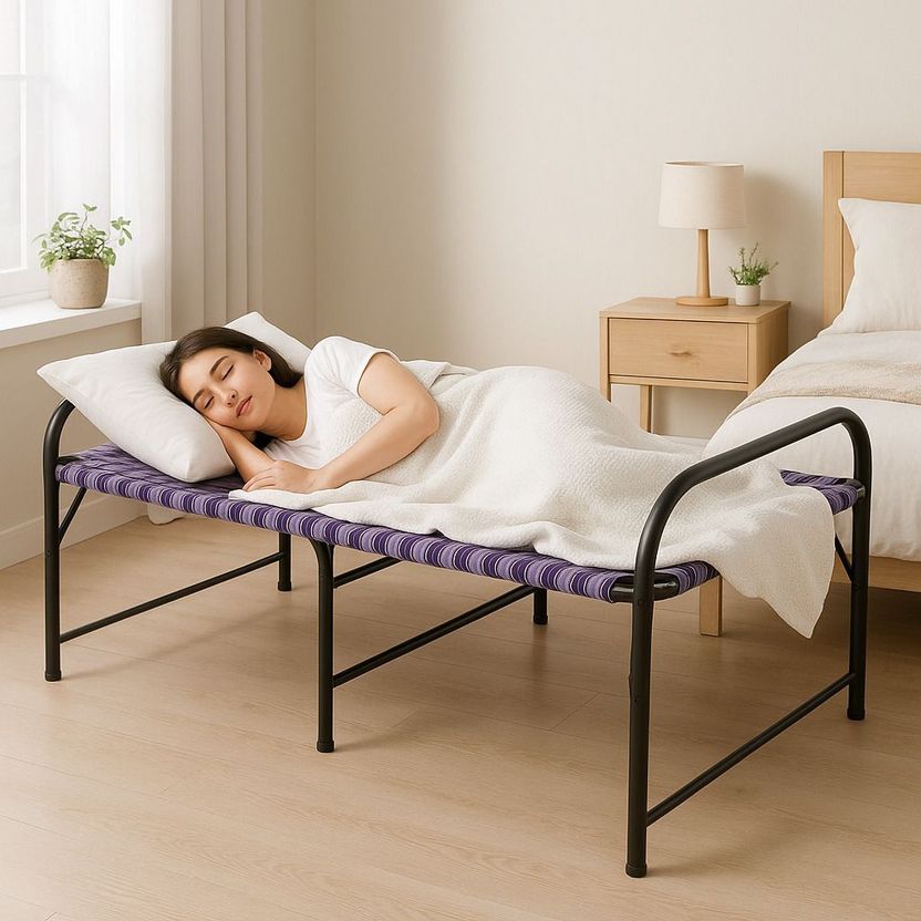 SAQLAINI Heavy Duty Metal Folding Bed 70x70cm - Image 1