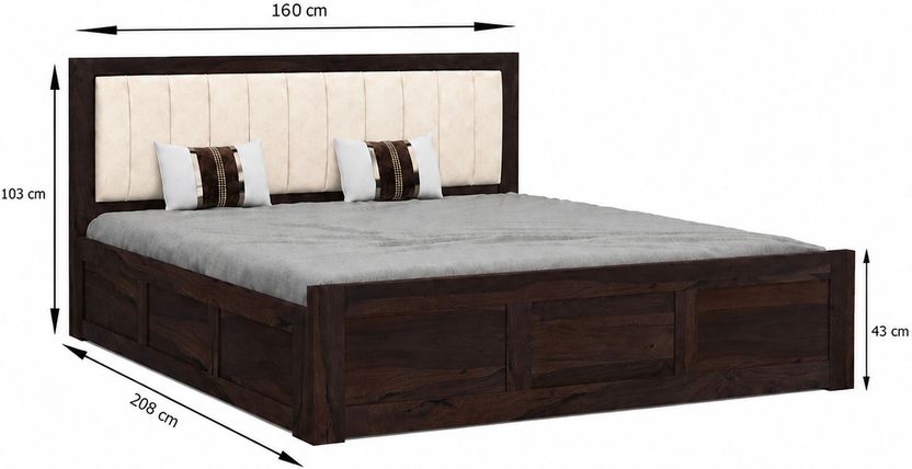 SONA Veronica Sheesham Wood King Size Bed with Storage - Image 2