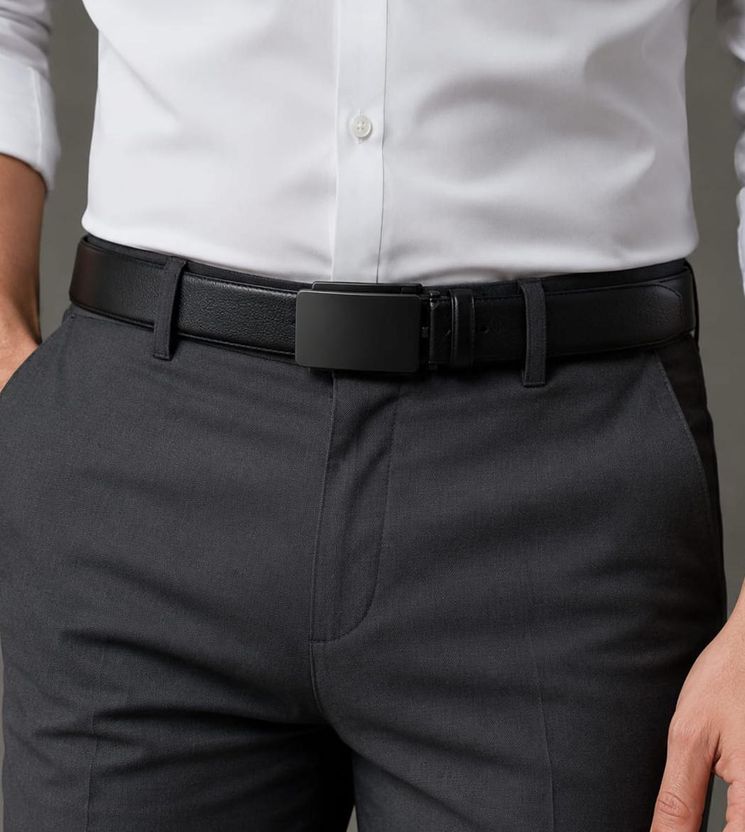Stylife Men Black Artificial Leather Belt - Image 4