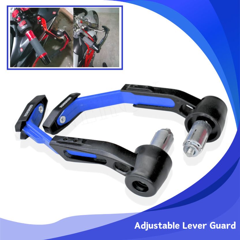 Generox Adjustable CNC Lever Guard for Bike BlueLG073 - Image 2