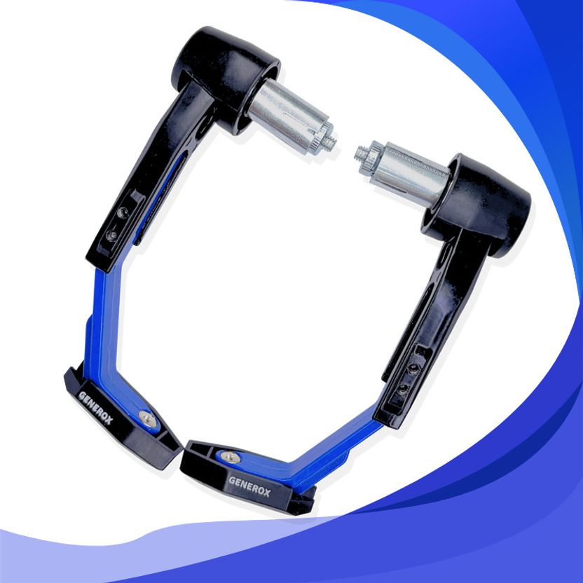 Generox Adjustable CNC Lever Guard for Bike BlueLG073 - Image 4