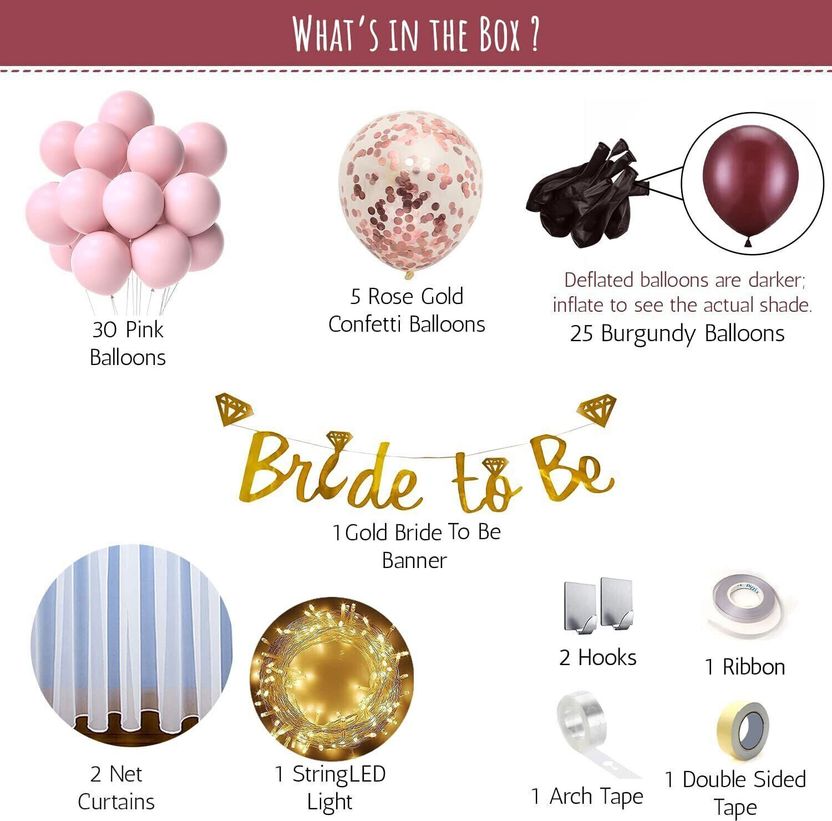 SKYWINS Bride to Be Rose Gold Pink Balloons Decoration Kit - Image 2