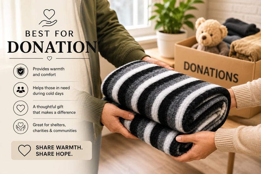 Huemic Striped Single AC Blanket for Mild Winter - Image 3