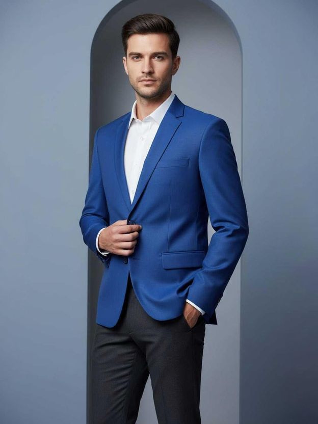 ASTHETIC Men's Solid Single Breasted Blazer - Image 5