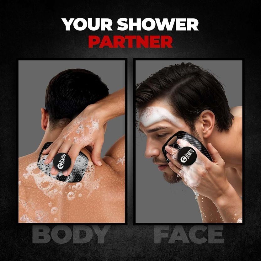 BEARDO De-Tan Body Wash & Silicone Scrubber for Men, Pack of 2, Brown - Image 9