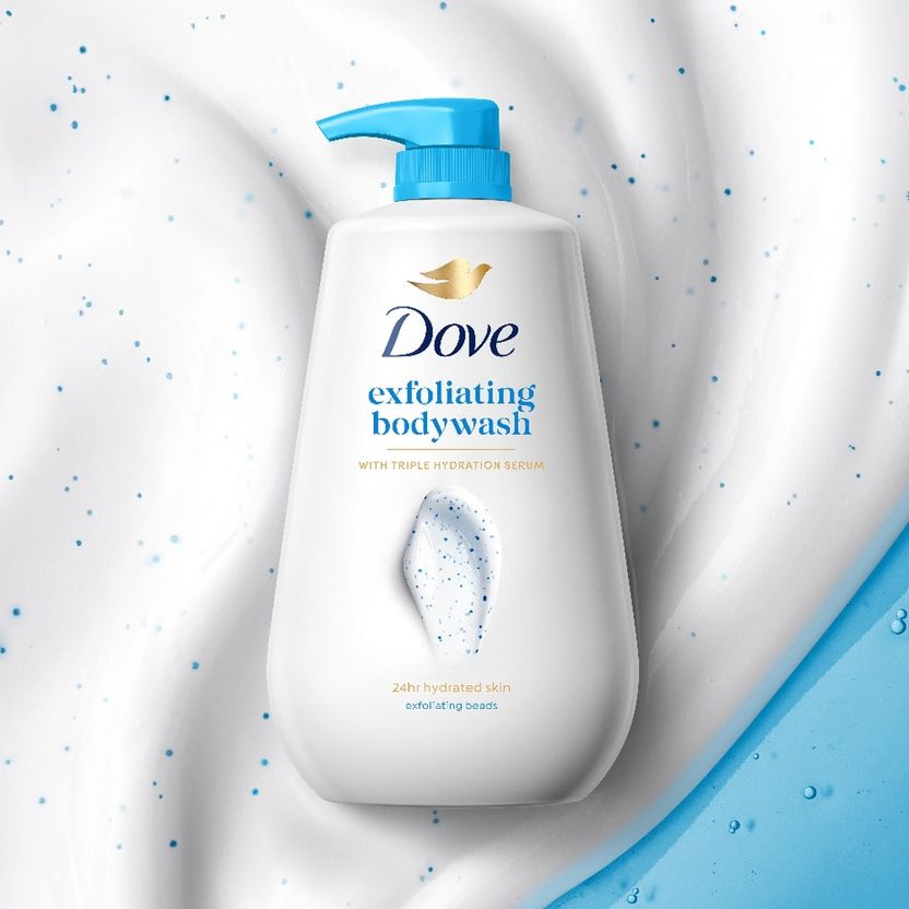 DOVE Exfoliating Triple Hydration Serum Body Wash 825ml - Image 3