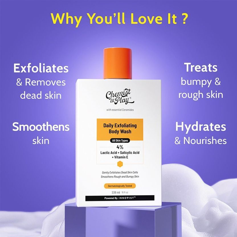 Chemist at Play Lactic & Salicylic Acid Exfoliate Body Wash 236ml - Image 4