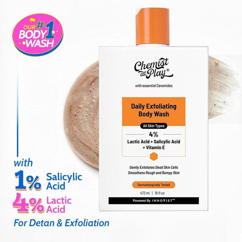 Chemist at Play Lactic & Salicylic Acid Exfoliate Body Wash 236ml - Image 3