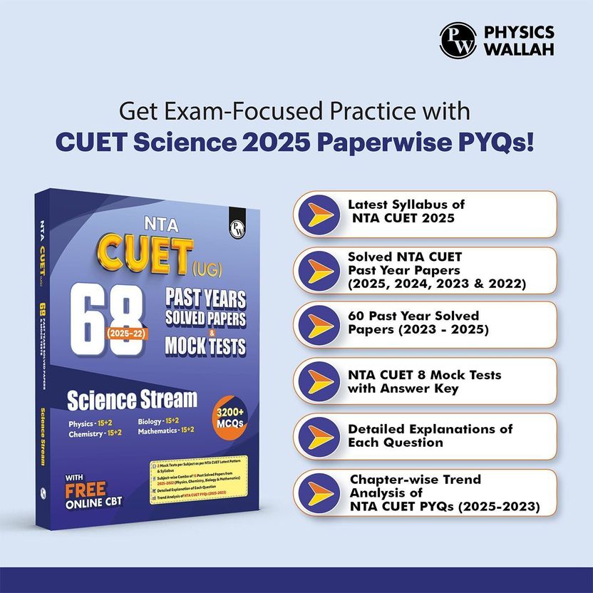 PW NTA CUET (UG) Science 68 Past Years Solved Papers & Mock Tests - Image 6