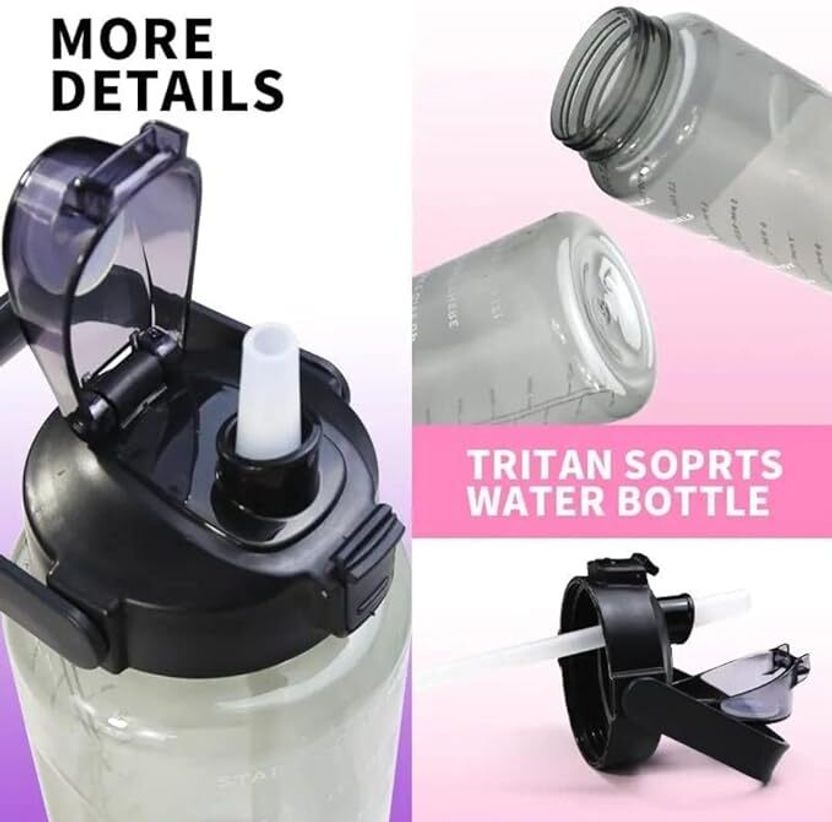 UPSILON 2L Black Leakproof Sipper Water Bottle 2000ml - Image 6