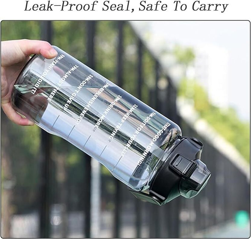 UPSILON 2L Black Leakproof Sipper Water Bottle 2000ml - Image 2