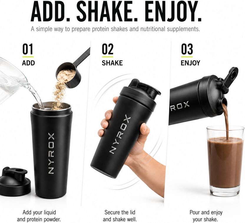 NYROX Steel Shaker 750 ml - Image 4