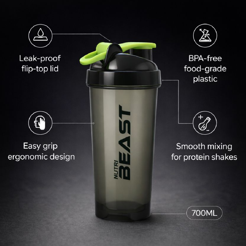 Freshome SIPPP Nutri Beast 700 ml Protein Shaker Bottle - Image 7