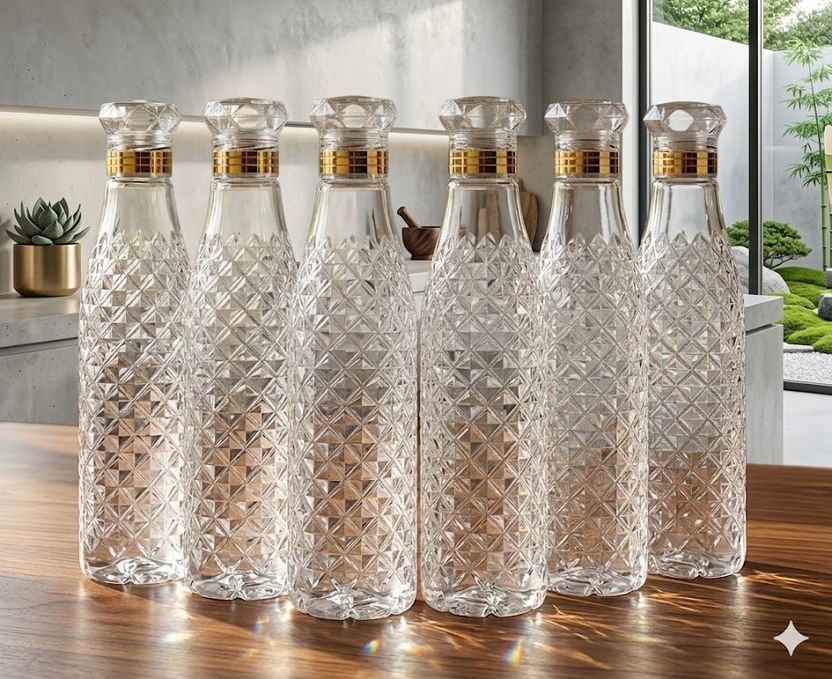 STARDOT 6pc 1000 ml Plastic Water Bottle Pack of 6 - Image 1