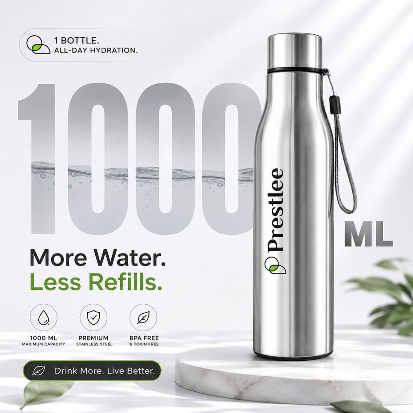 Prestlee Tag 1000ml Stainless Steel Water Bottle 3-Pack - Image 7