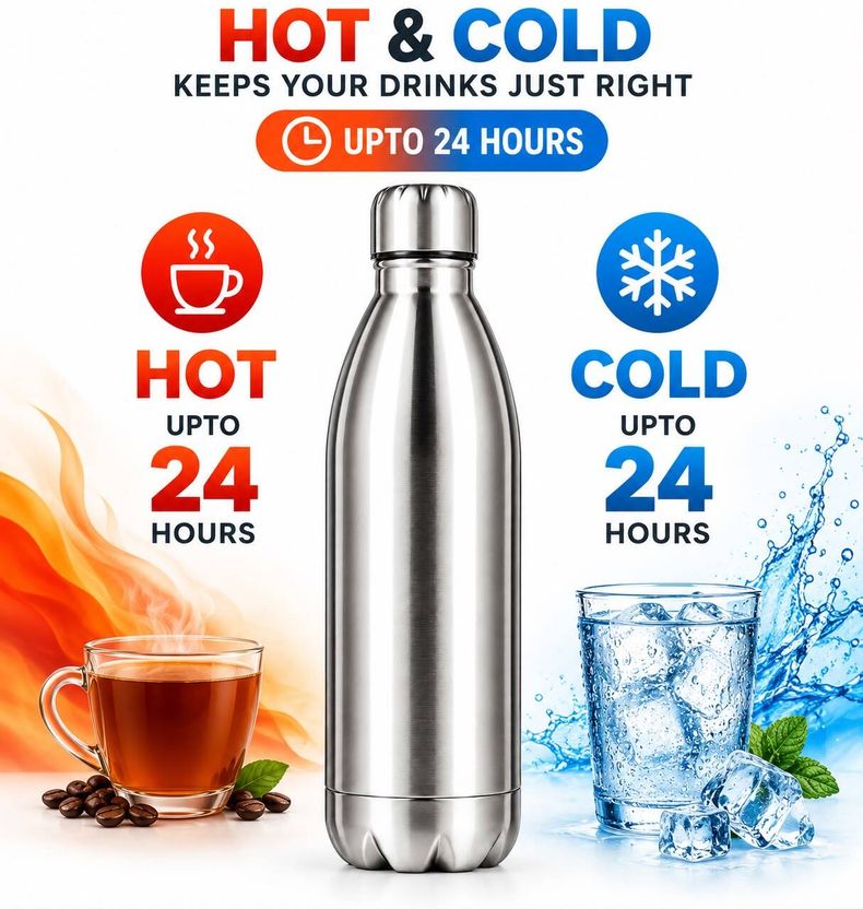 flaskbottles 1 Litre Stainless Steel Vacuum Insulated Water Bottle - Image 4