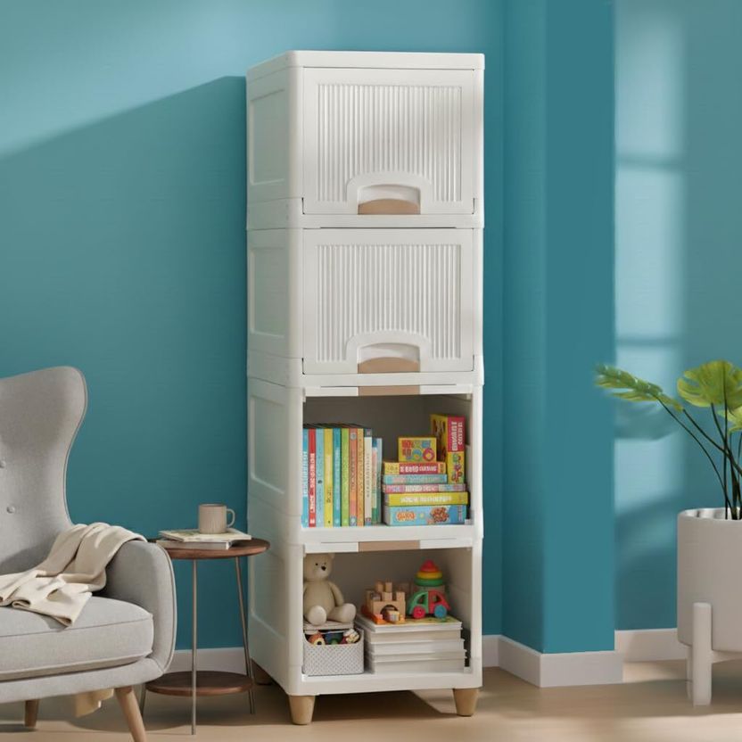 MECHON 4-Tier Foldable Plastic Cupboard - Image 1