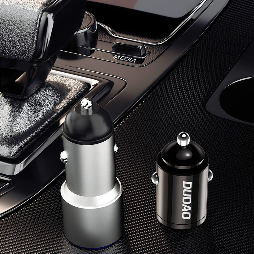 DUDAO 48W Qualcomm 3.0 Turbo Car Charger Grey - Image 5